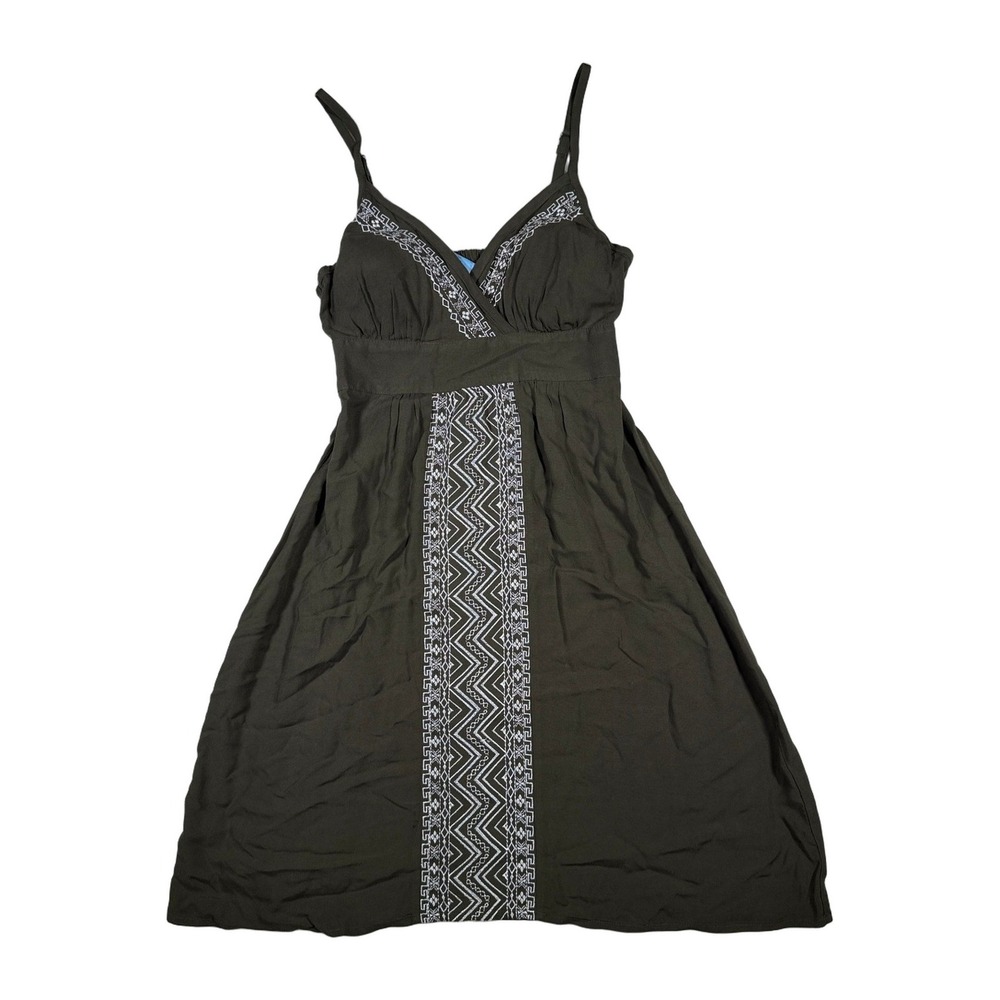APT 9 Olive Green Embroidered Empire Waist Sundress XS